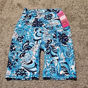 Lilly Pulitzer Luxletic Blue Shorts W/Pockets Size XS South Beach High-Rise